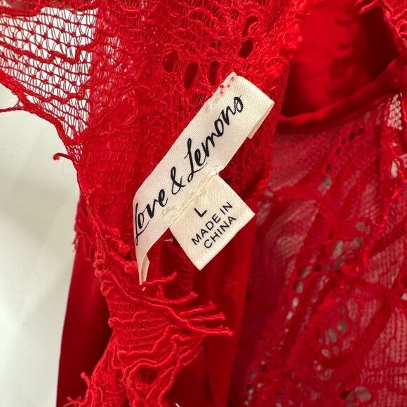 NEW FOR LOVE & LEMONS Casey Maxi Dress in Red - Picture 15 of 17